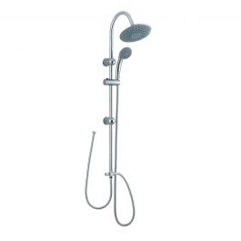 NEREA CHROME SHOWER KIT SHOWER HEAD D 20CM HAND SHOWER + HOSES