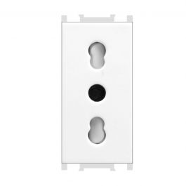 FLAT SOCKET 10/16A WHITE