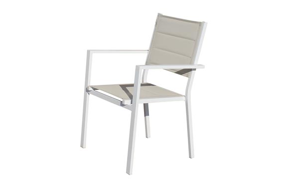 LISBON ALUMI STACKABLE DINING CHAIR