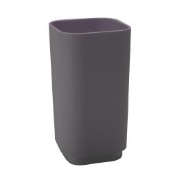 DOVE GREY PLASTIC TOOTHBRUSH HOLDER - SQUARE