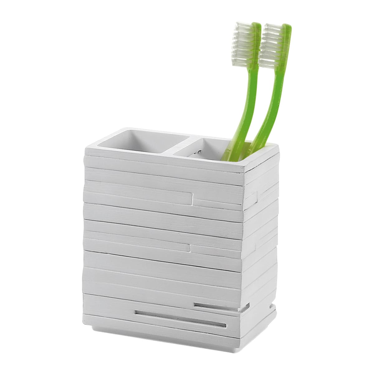 Bricocenter COUNTERTOP TOOTHBRUSH HOLDER QUADROTTO WHITE RESIN