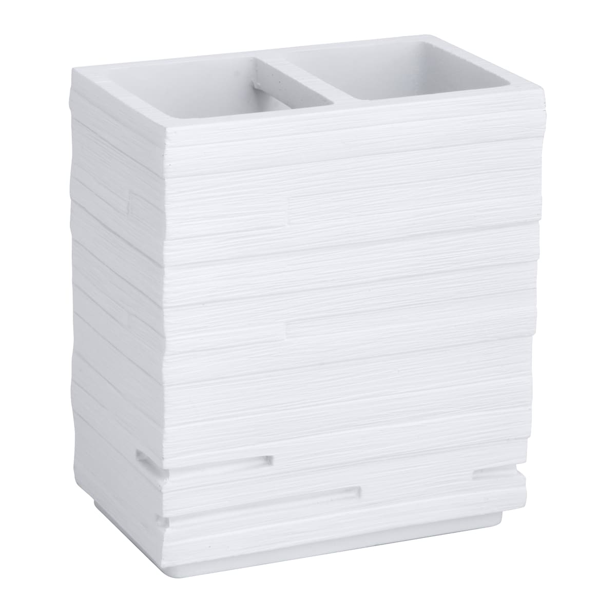 Bricocenter COUNTERTOP TOOTHBRUSH HOLDER QUADROTTO WHITE RESIN