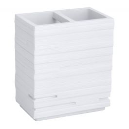 COUNTERTOP TOOTHBRUSH HOLDER QUADROTTO WHITE RESIN