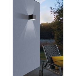 DONINNI GREY ALUMINIUM WALL LIGHT 12X13XH7,5CM LED 6W WARM LIGHT IP55