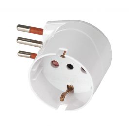ADAPTER PLUG 10A SCHUKO OR 10A 90 DEGREE WHITE