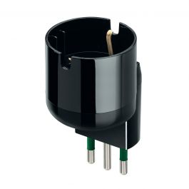 ADAPTER PLUG 10A SPACE-SAVING SCHUKO SOCKET BLACK