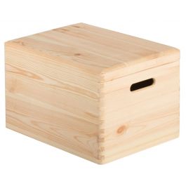 CONTAINER WITH LID L40xW30xH23CM IN GREY WOOD