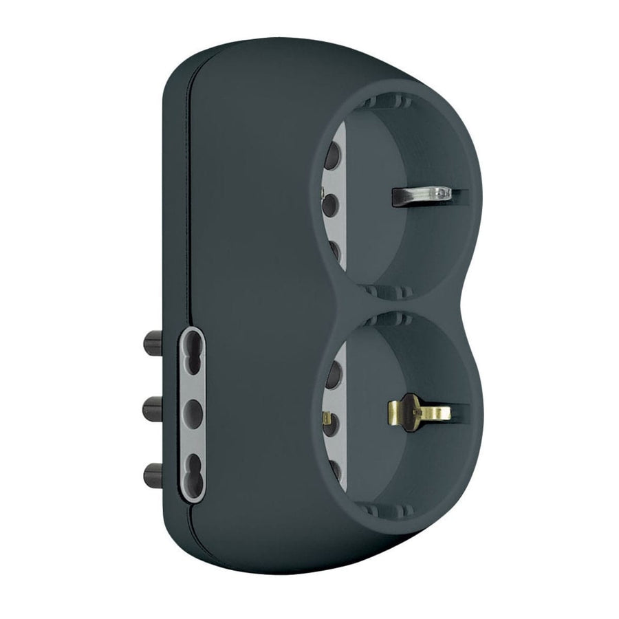 Bricocenter ADAPTER PLUG 16A 4 SOCKETS 2-PIN 10/16A BLACK