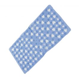NON-SLIP BATH MAT LOVE W 71 D 35 CM LIGHT BLUE TRANSPARENT VINYL