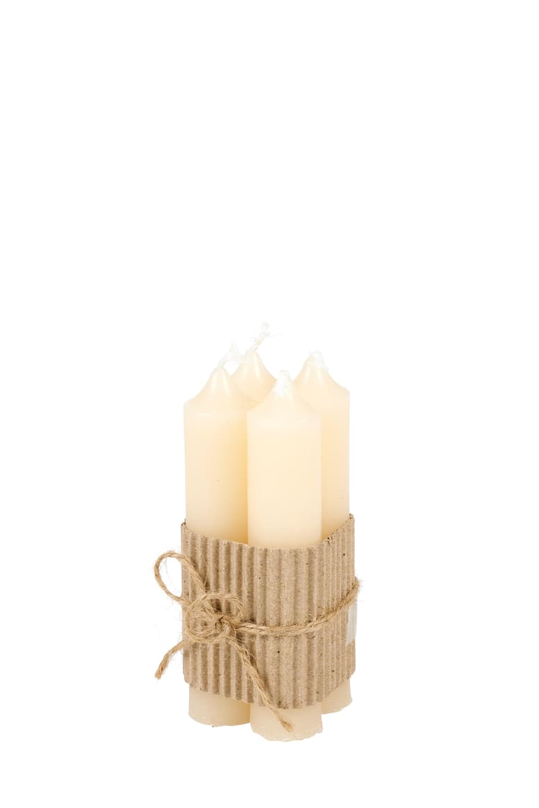 Casa SHORTY S/4 CANDLES H11CM WHIT