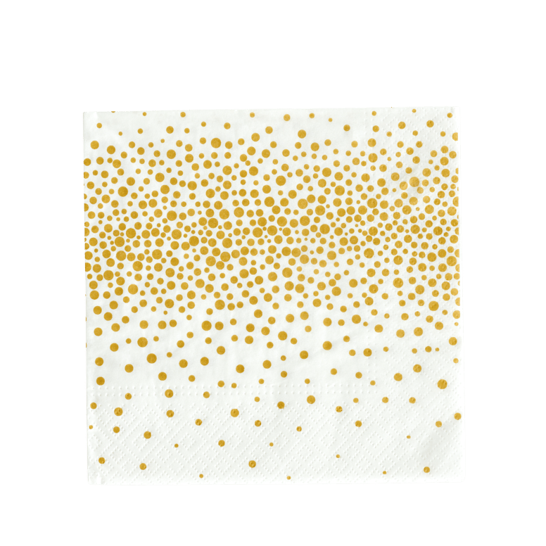 CONFETTI Set of 20 golden napkins, W 33 x L 33 cm