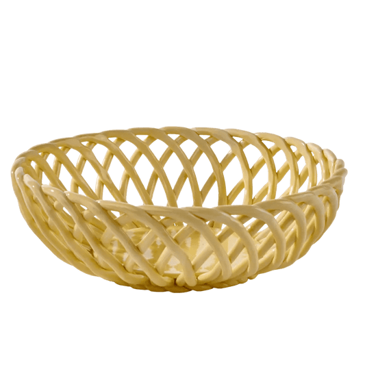 Casa WOVY Light yellow fruit basket