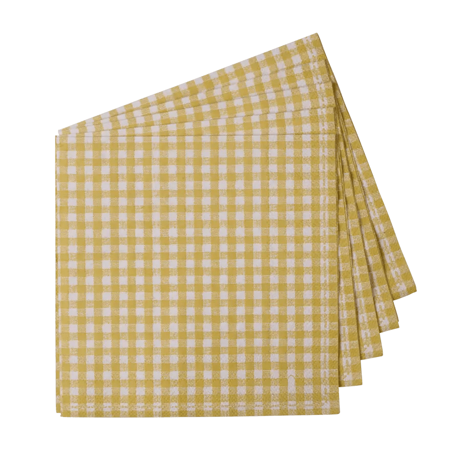 Casa VICHY Set of 20 napkins yellow