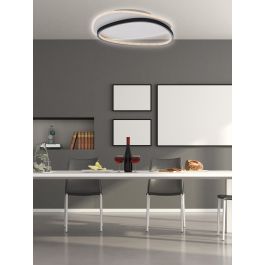 AMY ALUMINIUM CEILING LAMP WHITE AND BLACK 37X45X5CM LED 44W CCT
