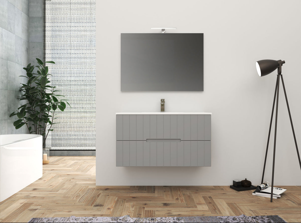 Alice bathroom cabinet, cloud grey, 100 cm
