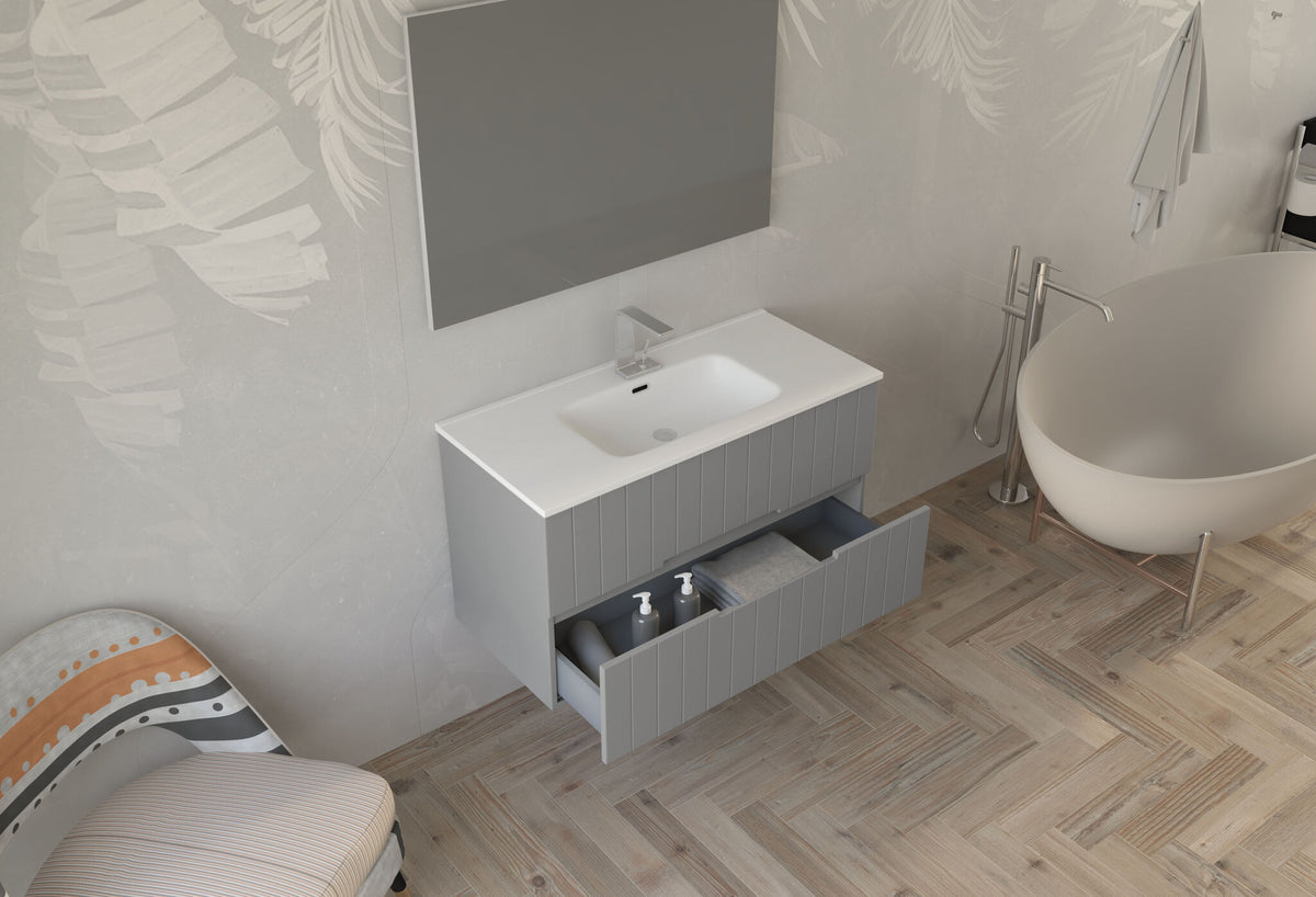 Alice bathroom cabinet, cloud grey, 100 cm