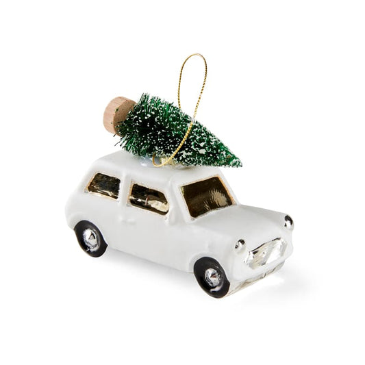 CAR White hanging decoration, H 6 x W 4 x D 10 cm