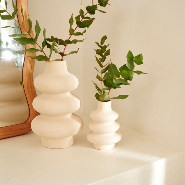 Casa HARMONY Vaso beige, H 25 cm - Ø 15 cm