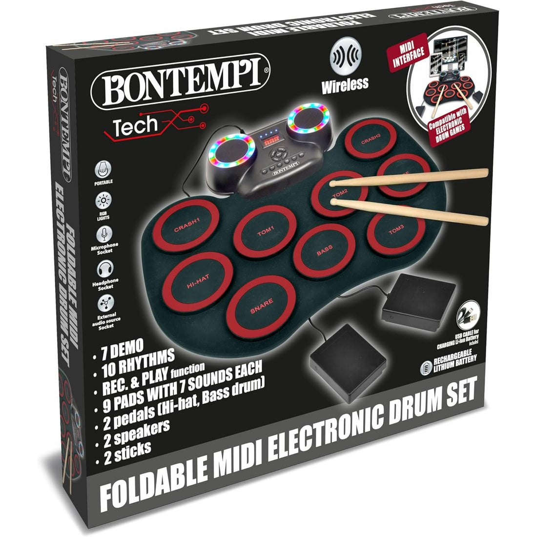 Flexible Electronic Drum Kit 9 Pads