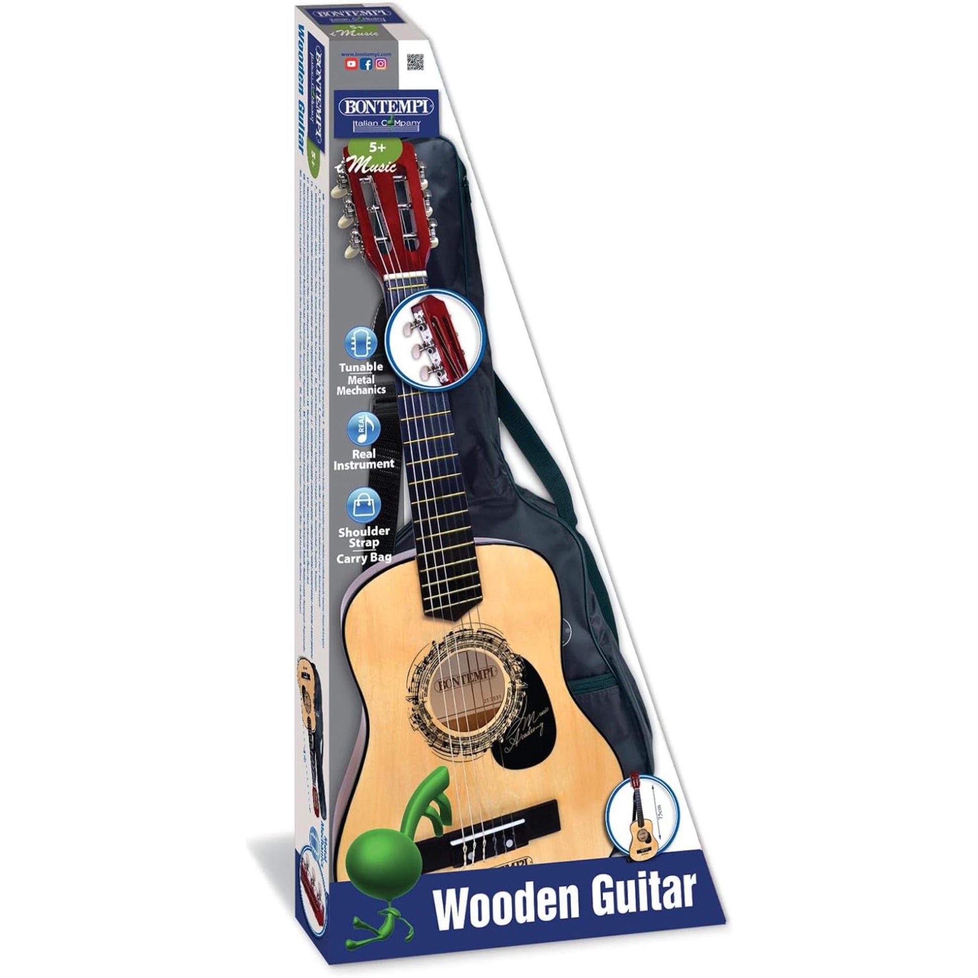 Classical wooden guitar with bag (L. 75 cm)