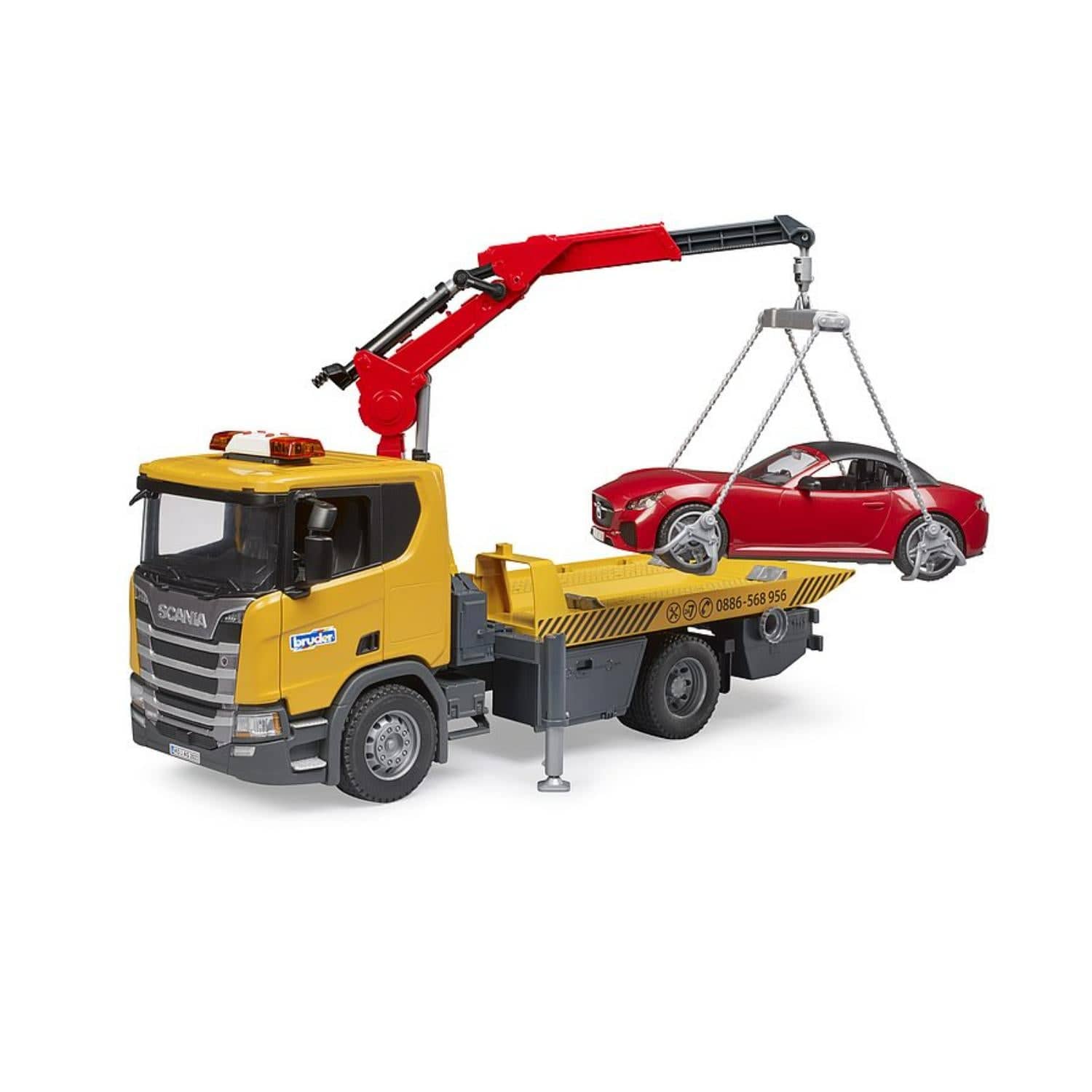 Toys Scania Super 560R transport BRUDER Roadster with lights and sound