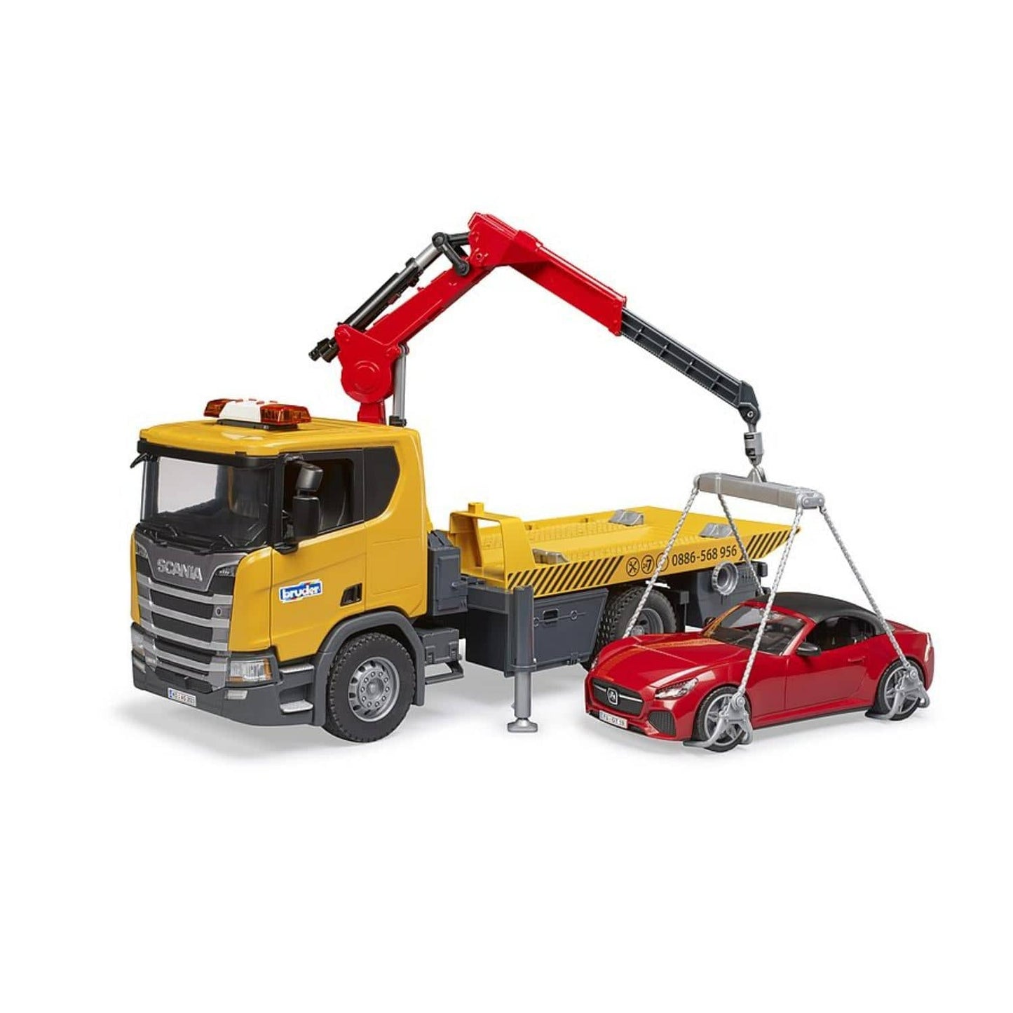 Toys Scania Super 560R transport BRUDER Roadster with lights and sound