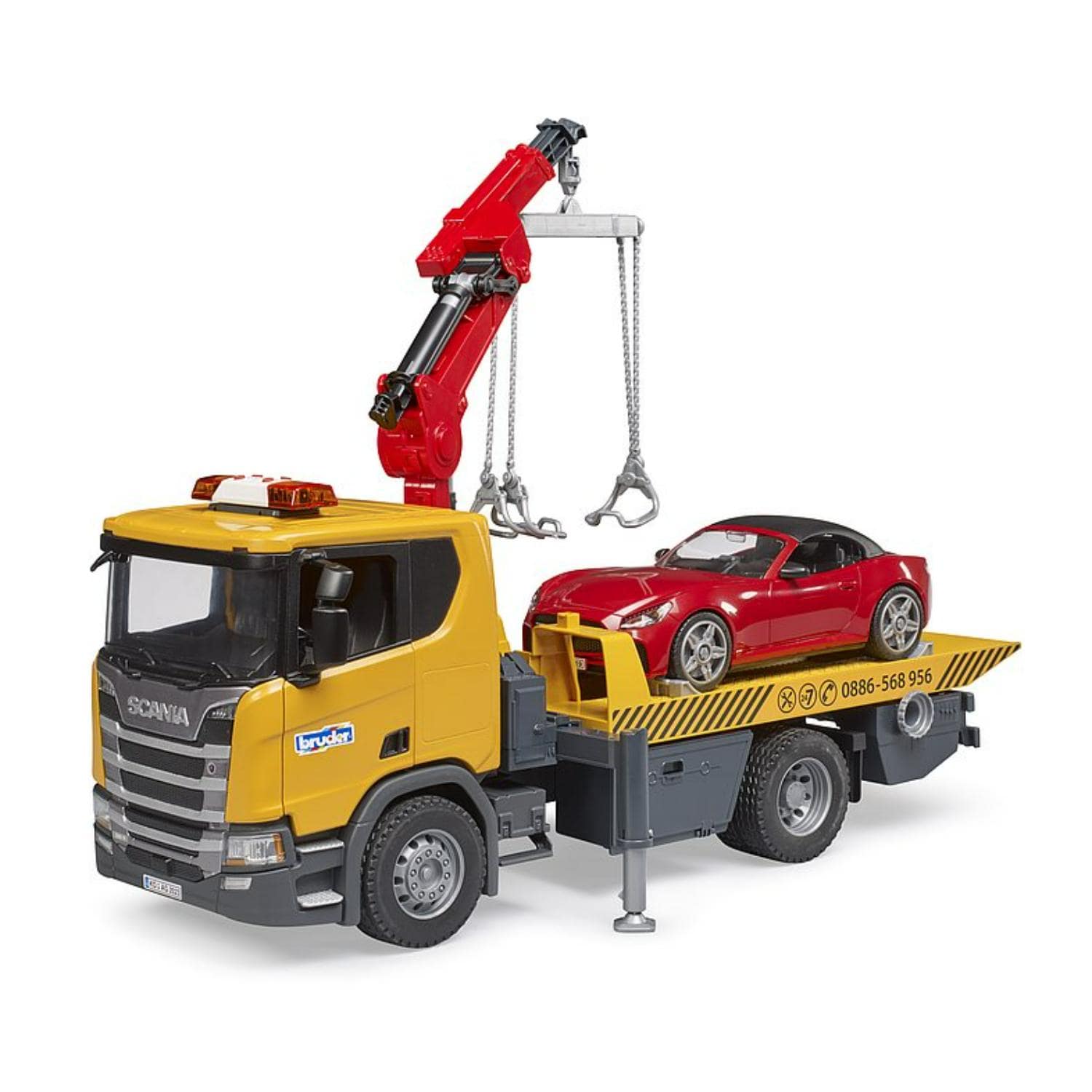 Toys Scania Super 560R transport BRUDER Roadster with lights and sound