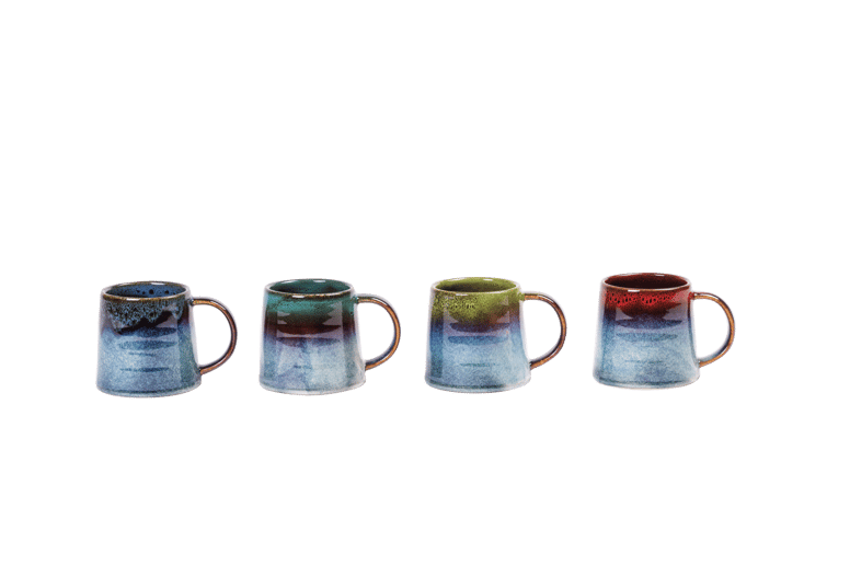 COMA BLUE Mug 45 CL blue - set of 4 , H 9,5 cm - Ø 10,5 cm