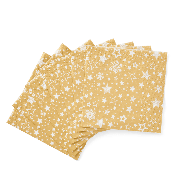 Casa GOLDSTAR Set of 20 golden napkins, W 33 x L 33 cm