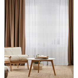WHITE CATHINE FILTER CURTAIN 140X300 CM WITH WEBBING AND HIDDEN LOOP