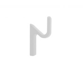 MATT WHITE ZAMAK COAT HOOK, L1,5XH6,5XP4 CM