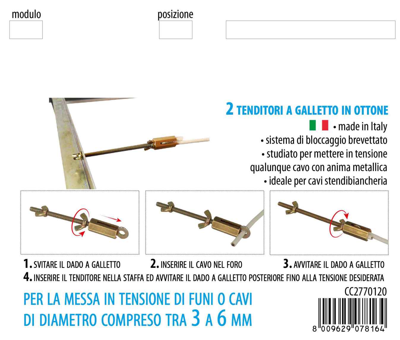 WING NUT TURNBUCKLE 2 PCS
