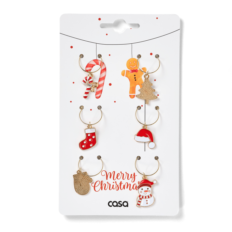 Casa X-MAS COLOR S/6 GLASS MARKERS