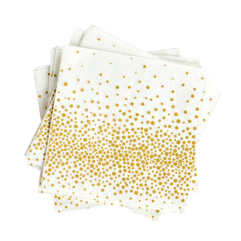 CONFETTI Set of 20 golden napkins, W 33 x L 33 cm