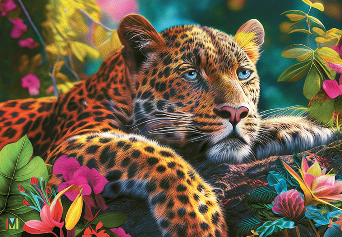 500 piece puzzle - Reclining Leopard