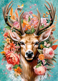 1000 piece puzzle - Flower Deer