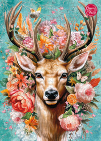 1000 piece puzzle - Flower Deer