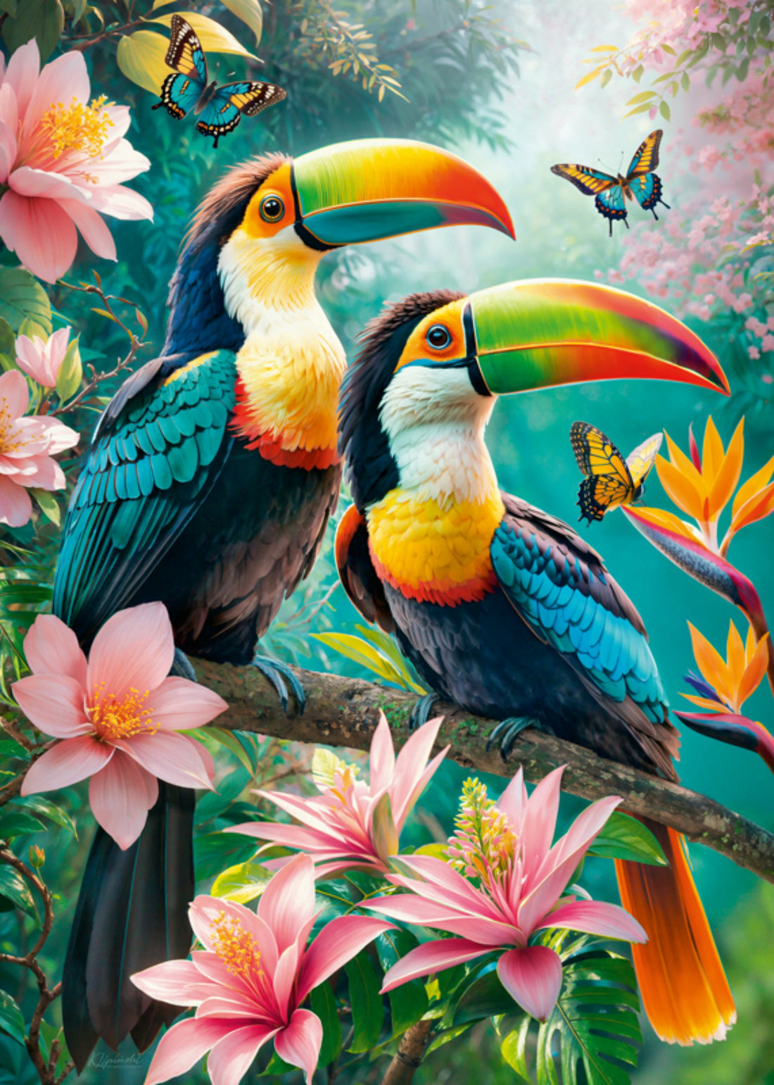 Puzzle 1000 pieces - Toucans&#39 Paradise