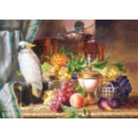 Puzzle 3000 Pezzi - Still Life With Fruit and a Cockatoo, Josef Schuster