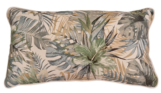 Bricocenter YUNGA REMOVABLE CUSHION COVER 30X50CM WITH WATER-REPELLENT STAIN-RESISTANT PIPING GREEN BACK DYED
