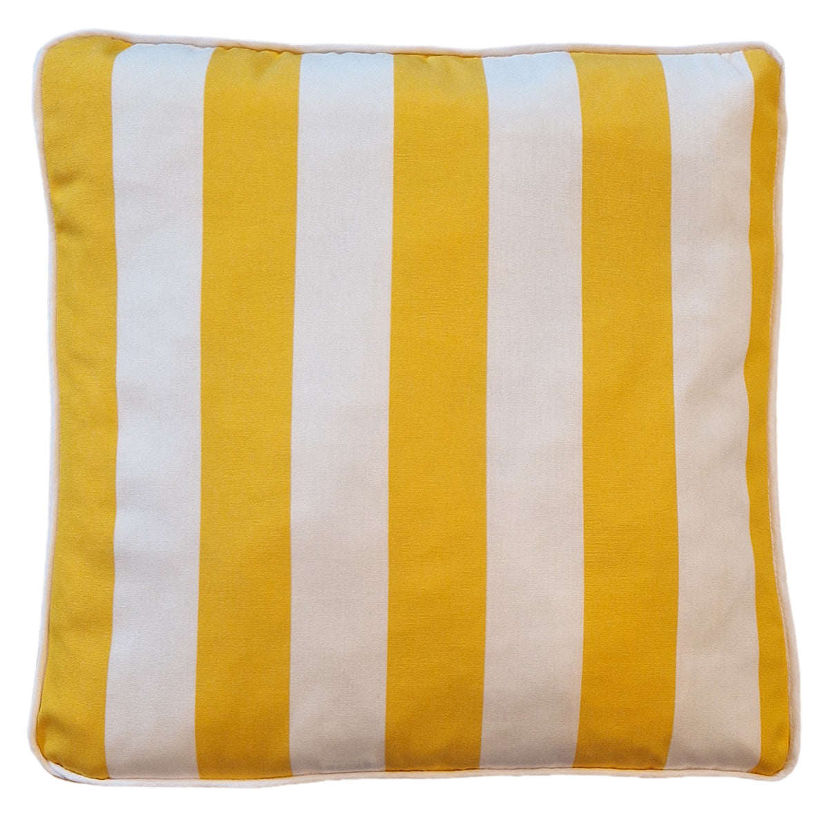 DRALON FUTON CUSHION 60X60 ROW WHITE AND YELLOW