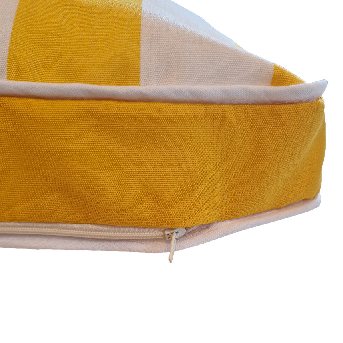 DRALON FUTON CUSHION 60X60 ROW WHITE AND YELLOW