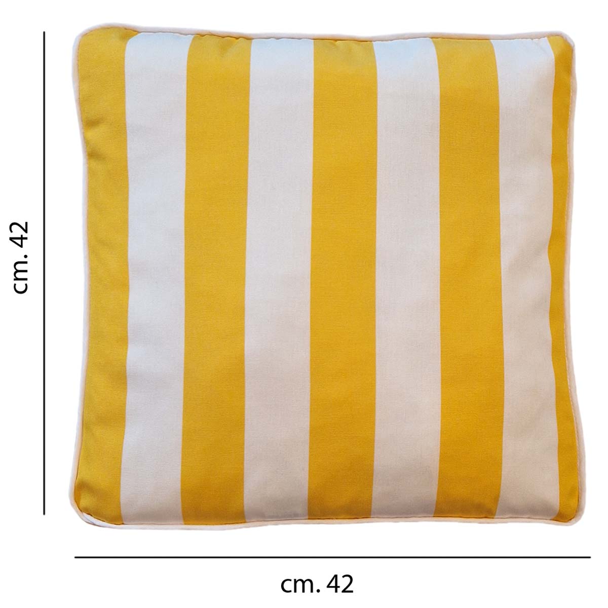 DRALON FUTON CUSHION 40X40 ROW WHITE AND YELLOW