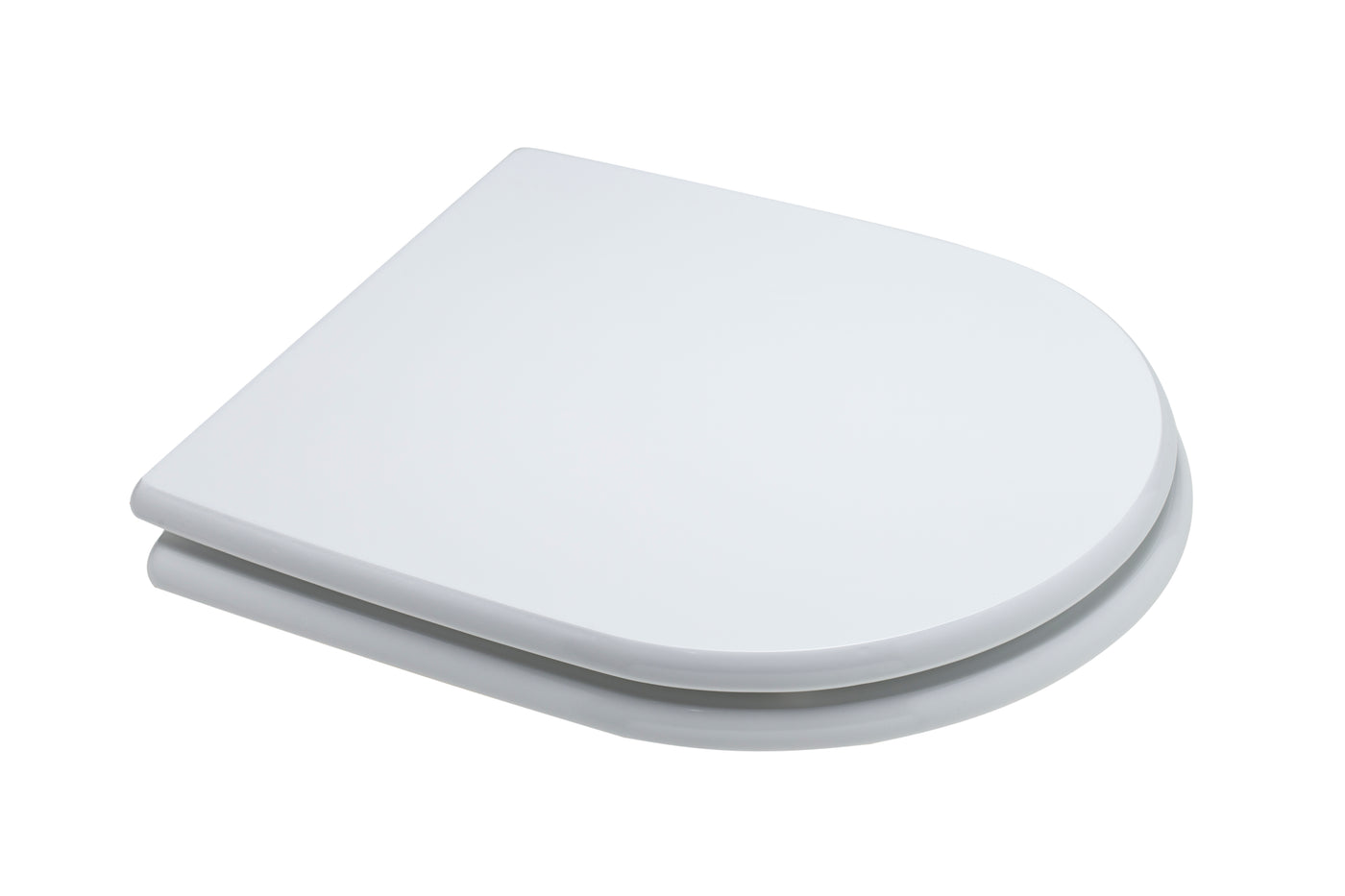 Rectangular MDF toilet seat cover with top-mounted metal fixings, antibacterial