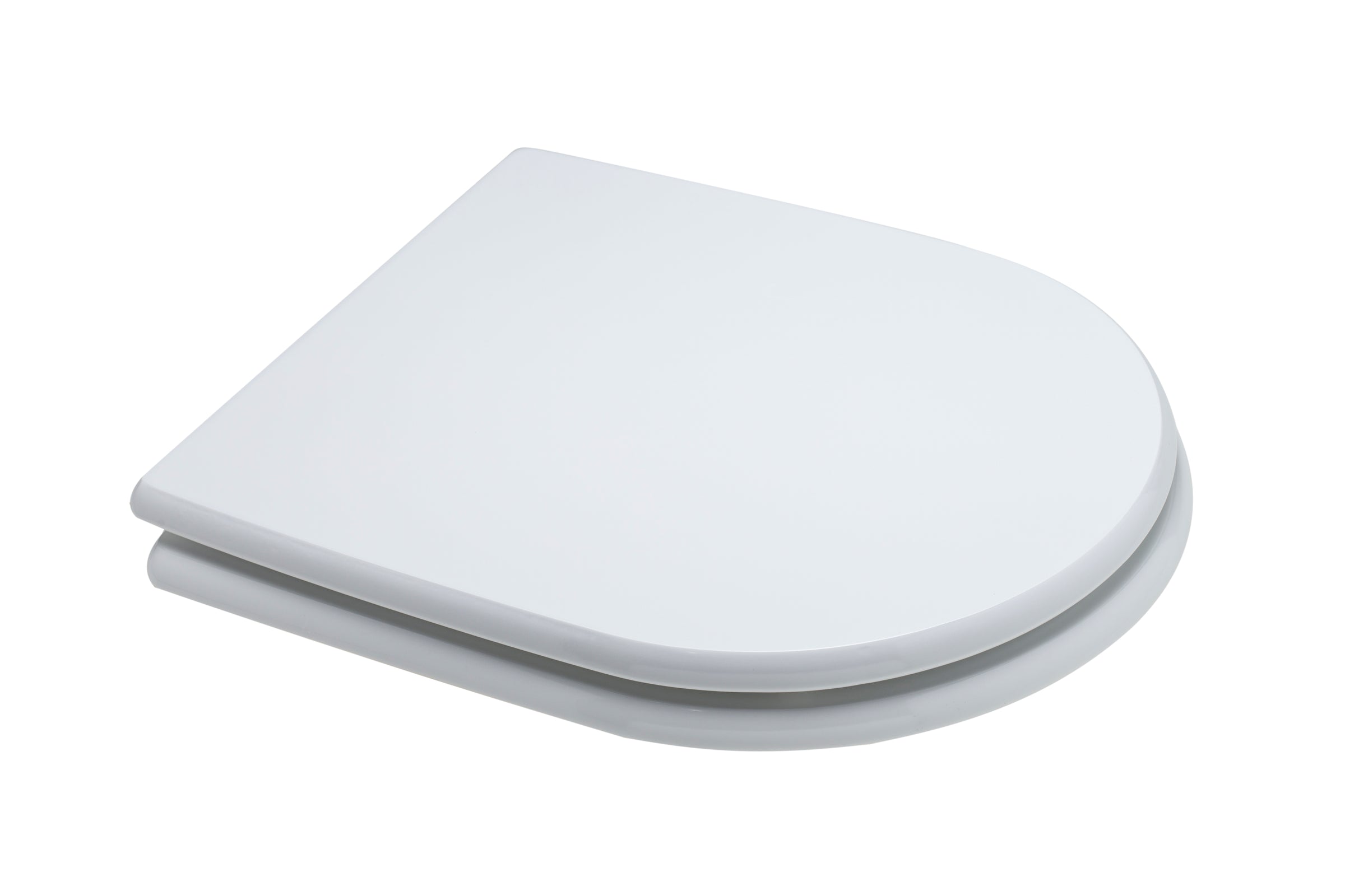 Rectangular MDF toilet seat cover with top-mounted metal fixings, antibacterial