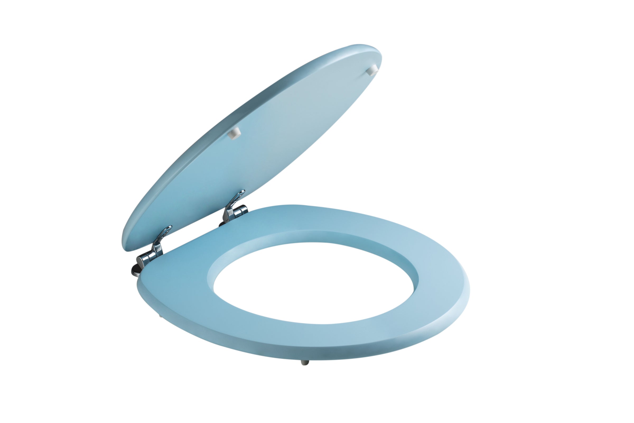 Light blue universal oval coloured mdf cover fixed from underneath metal antibacterial