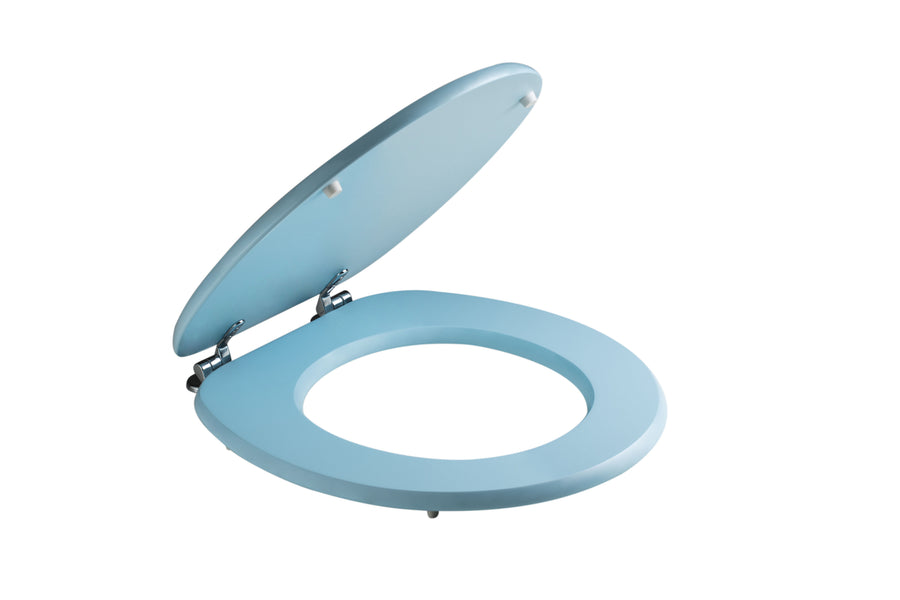 Light blue universal oval coloured mdf cover fixed from underneath metal antibacterial