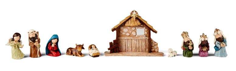 Casa JOSEPH Natural nativity scene, H 13,5 x L 17 x D 2,4 cm