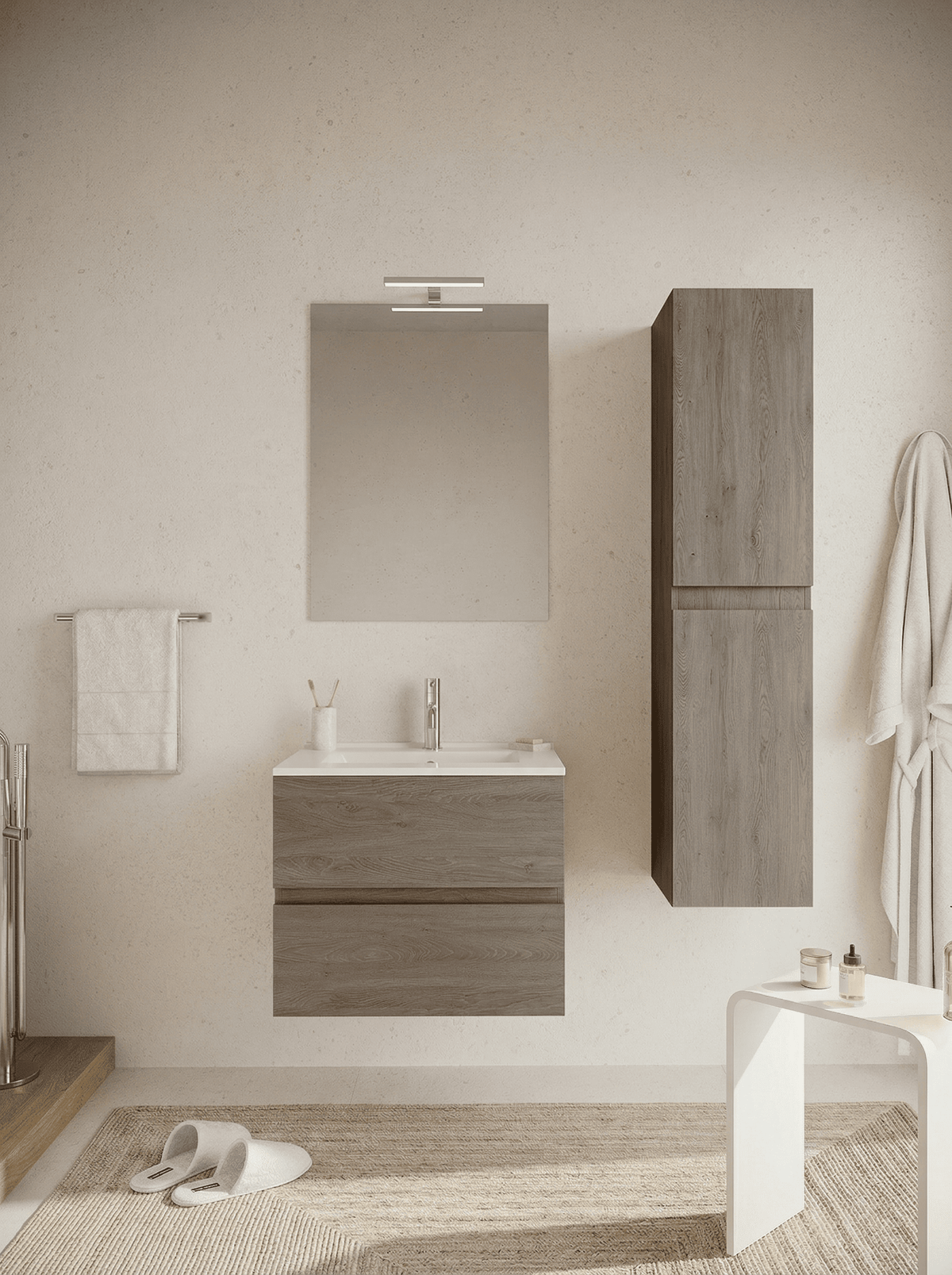 Mobile bagno new simple noce americano 60 cm