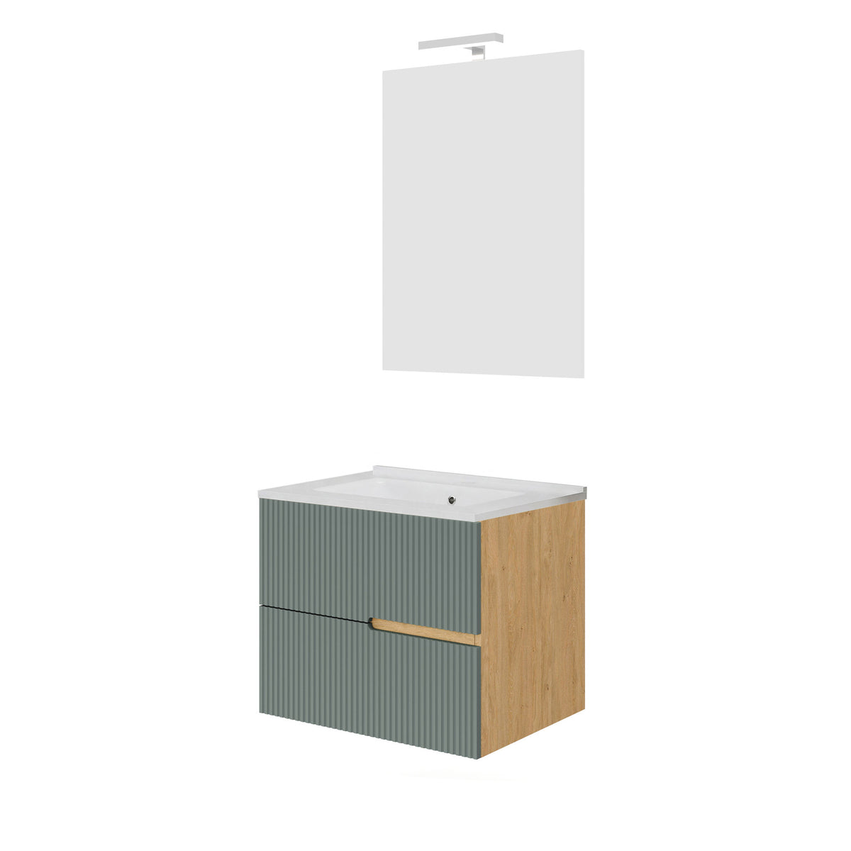 Mobile bagno new eva rovere naturale/salvia cannettato  60 cm